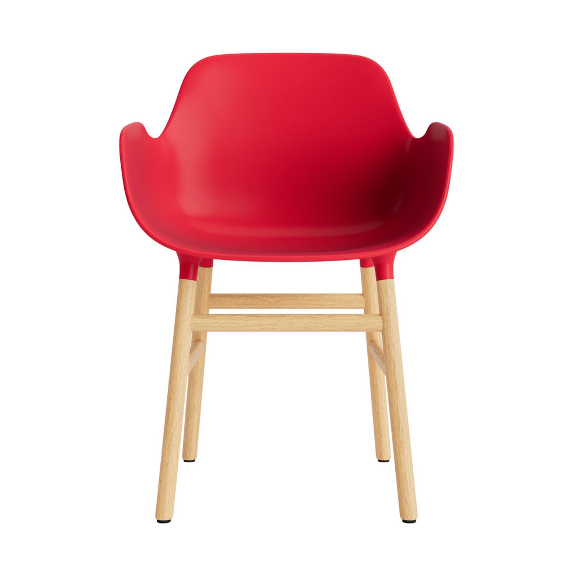 Normann Copenhagen Form Eetkamerstoel met Armleuningen Helderrood/Eiken