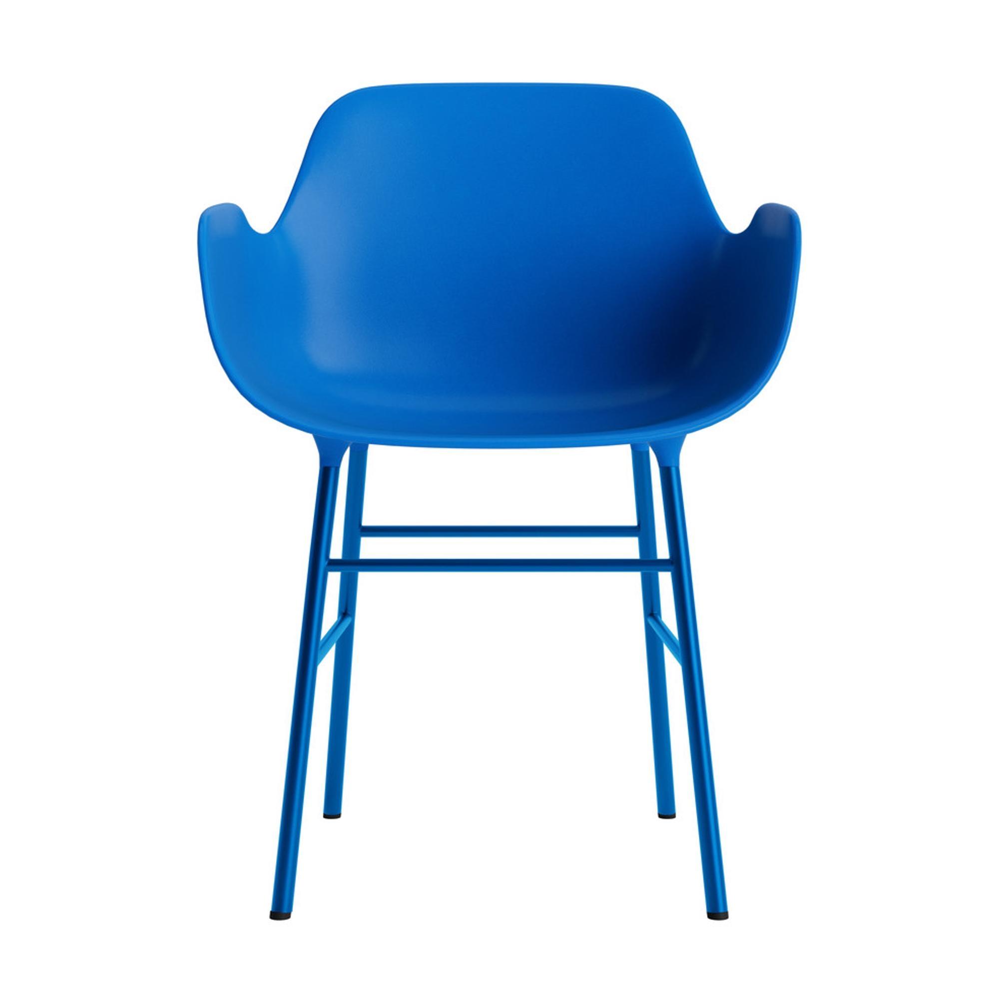 Sedia da Pranzo Normann Copenhagen Form con Braccioli Blu/ Acciaio