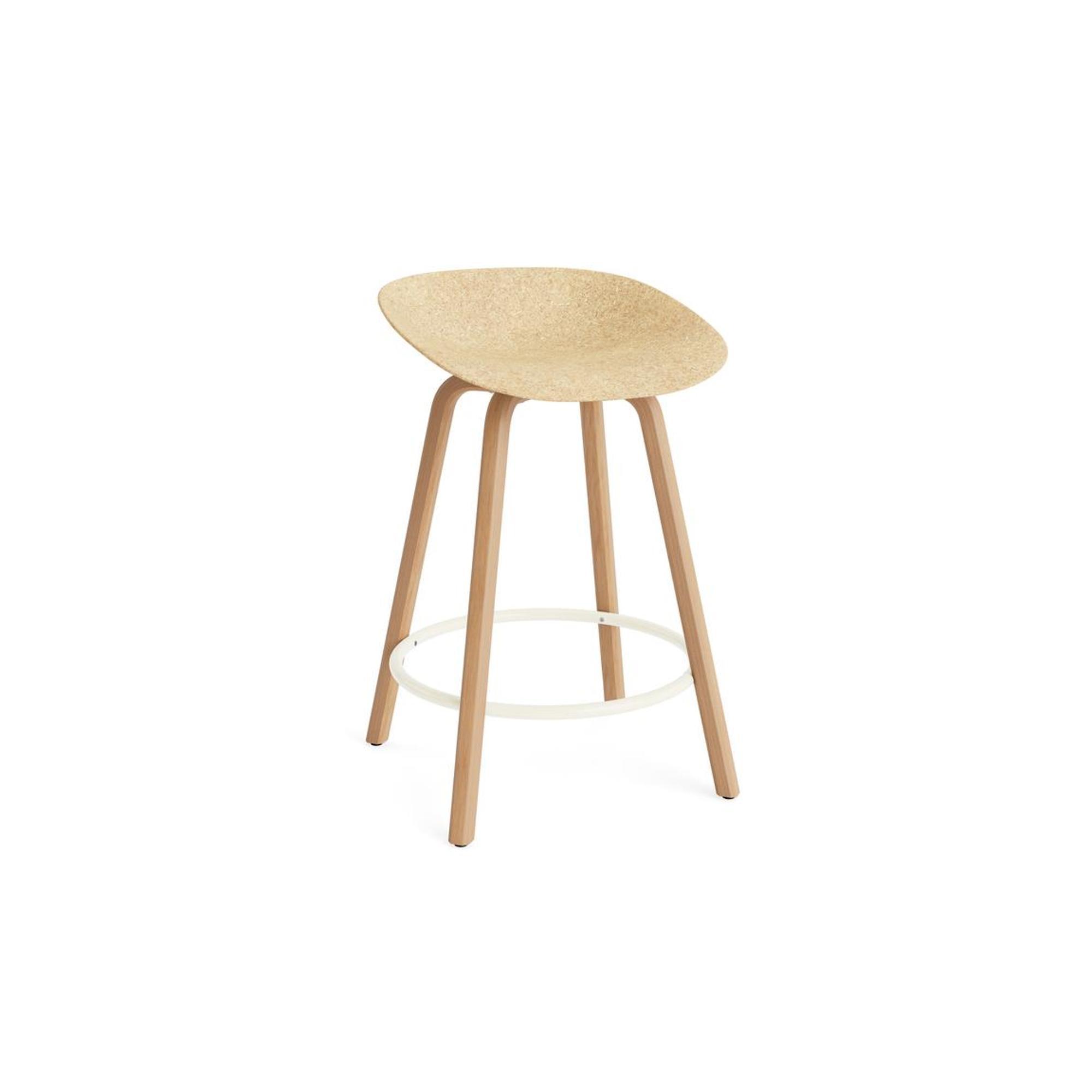 Normann Copenhagen Matowy Bar Stool 65 cm Buk/ Kremowy/Konopie