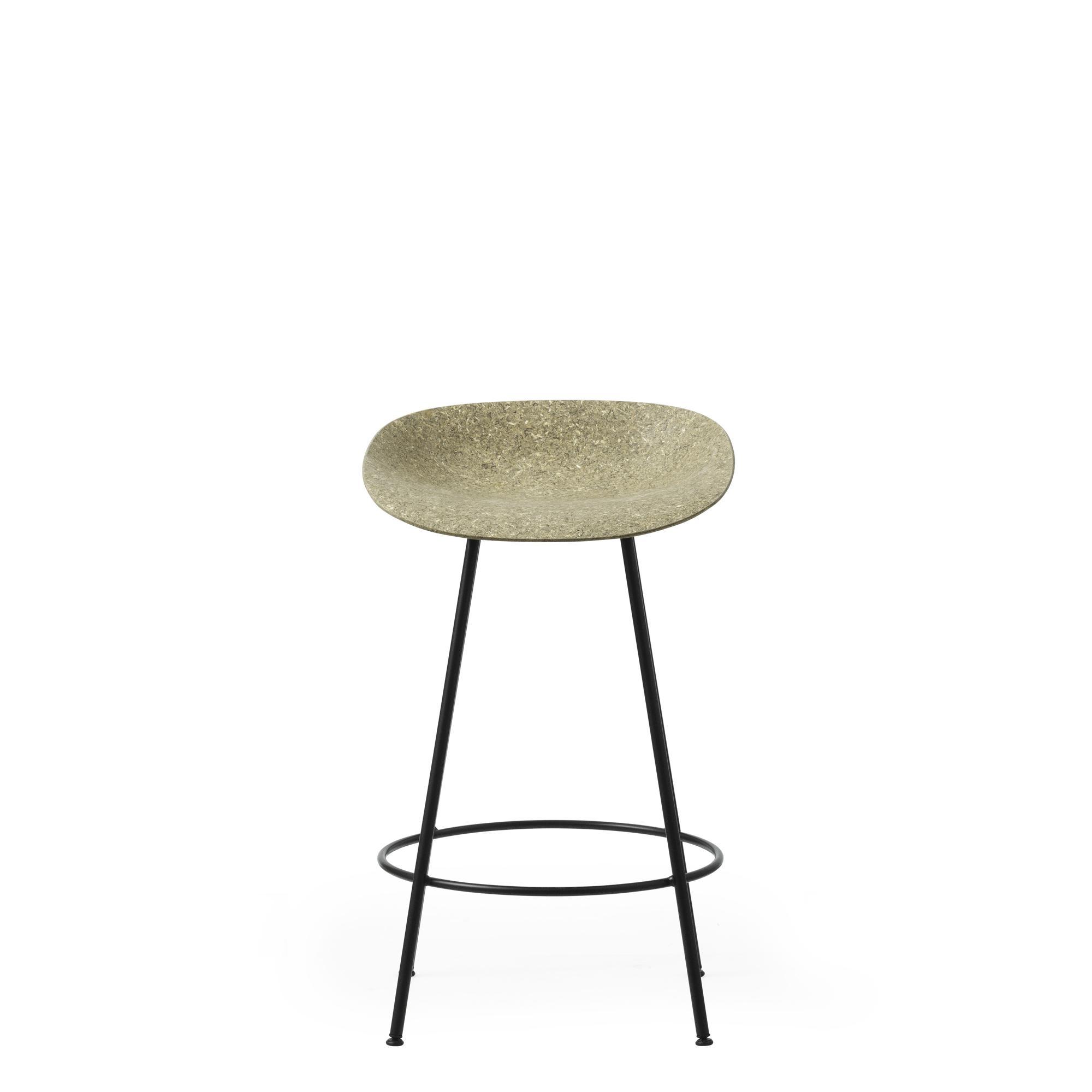 Normann Copenhagen Matt Barstool 65 cm Black/Steel/Seaweed