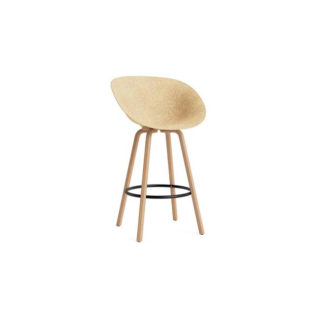 Matt Bar Stool With Armrests 75 cm Beech/ Black/Hemp
