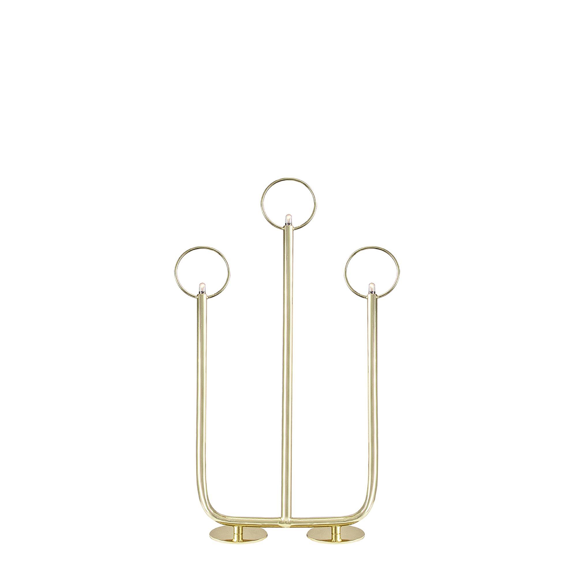 Globen Lighting Natale 3 Advent Candle Holder Brass