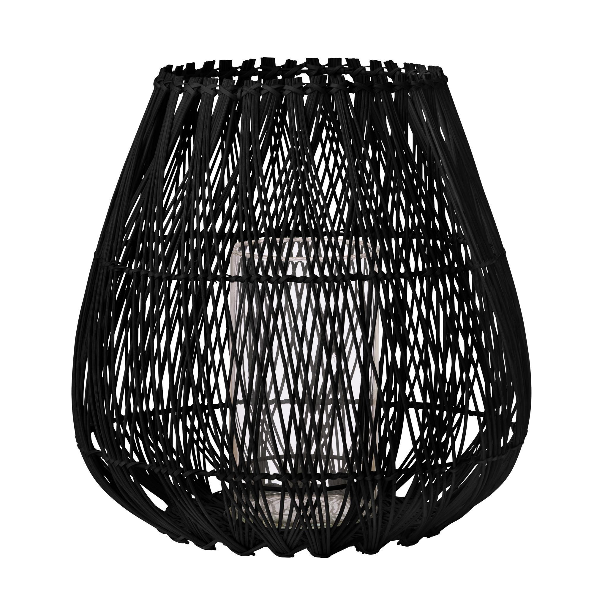 Cozy Living Sasha Skulpturale Laterne Rattan/ Schwarz