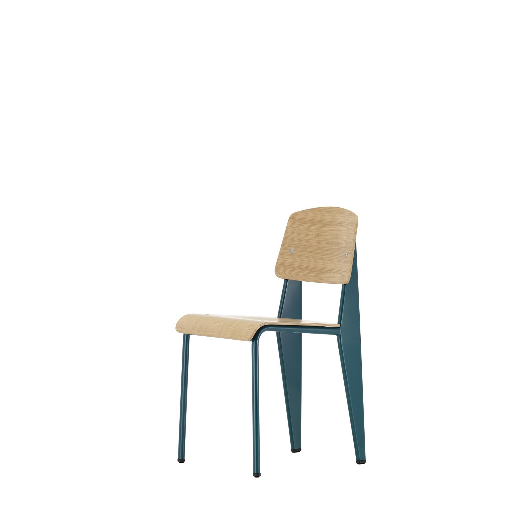 Vitra Standard Spisebordsstol Prouvé Bleu Dynastie/Egetræ