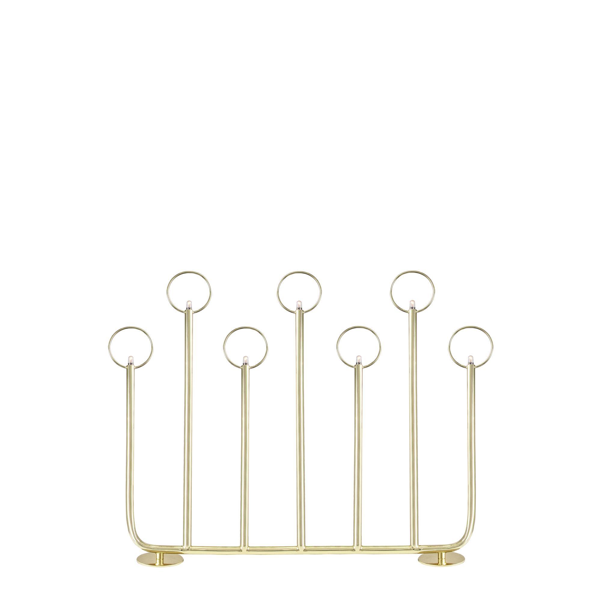 Globen Lighting Natale 7 Advent Candle Holder Brass