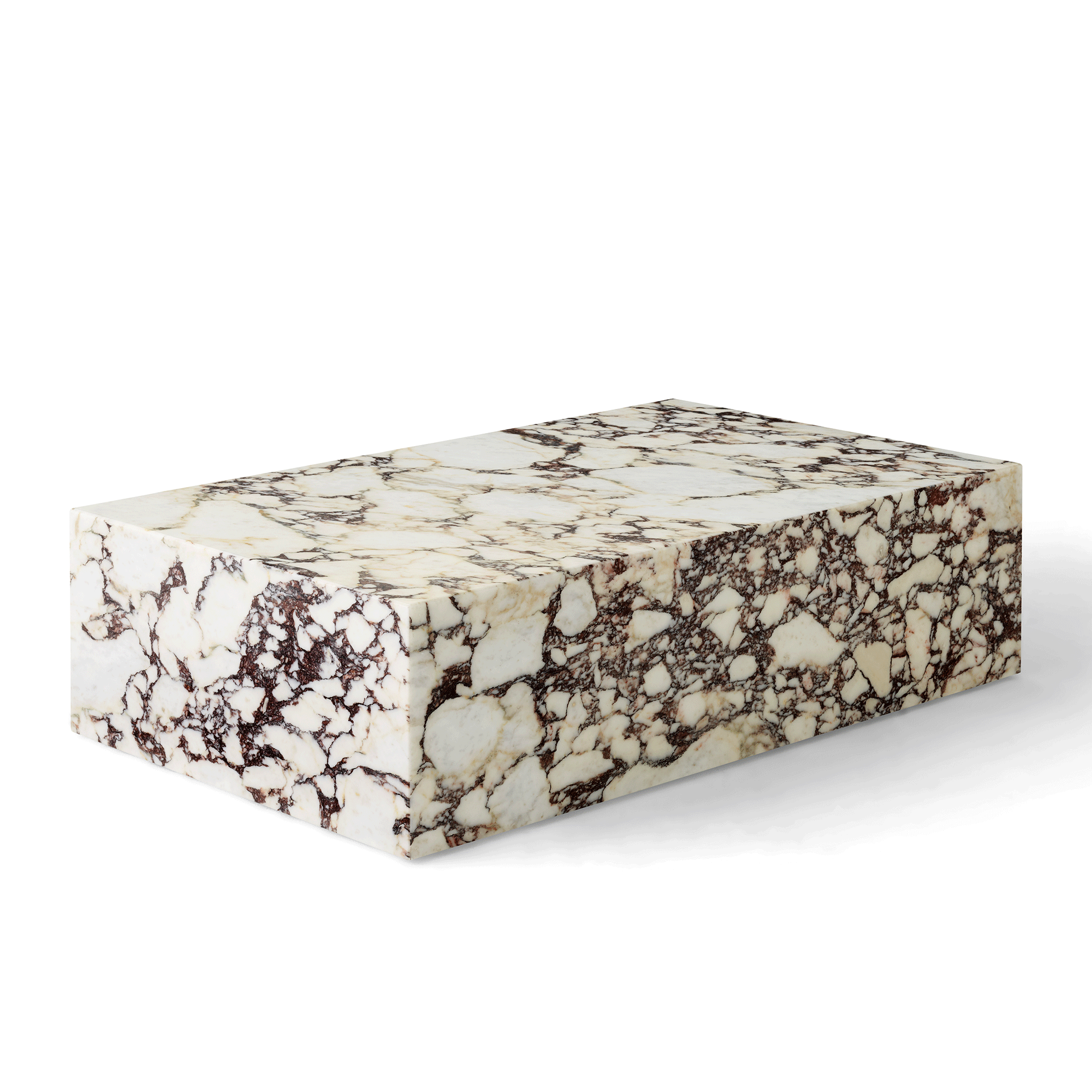 Audo Plinth Coffee Table Low Calacatta Viola Marble