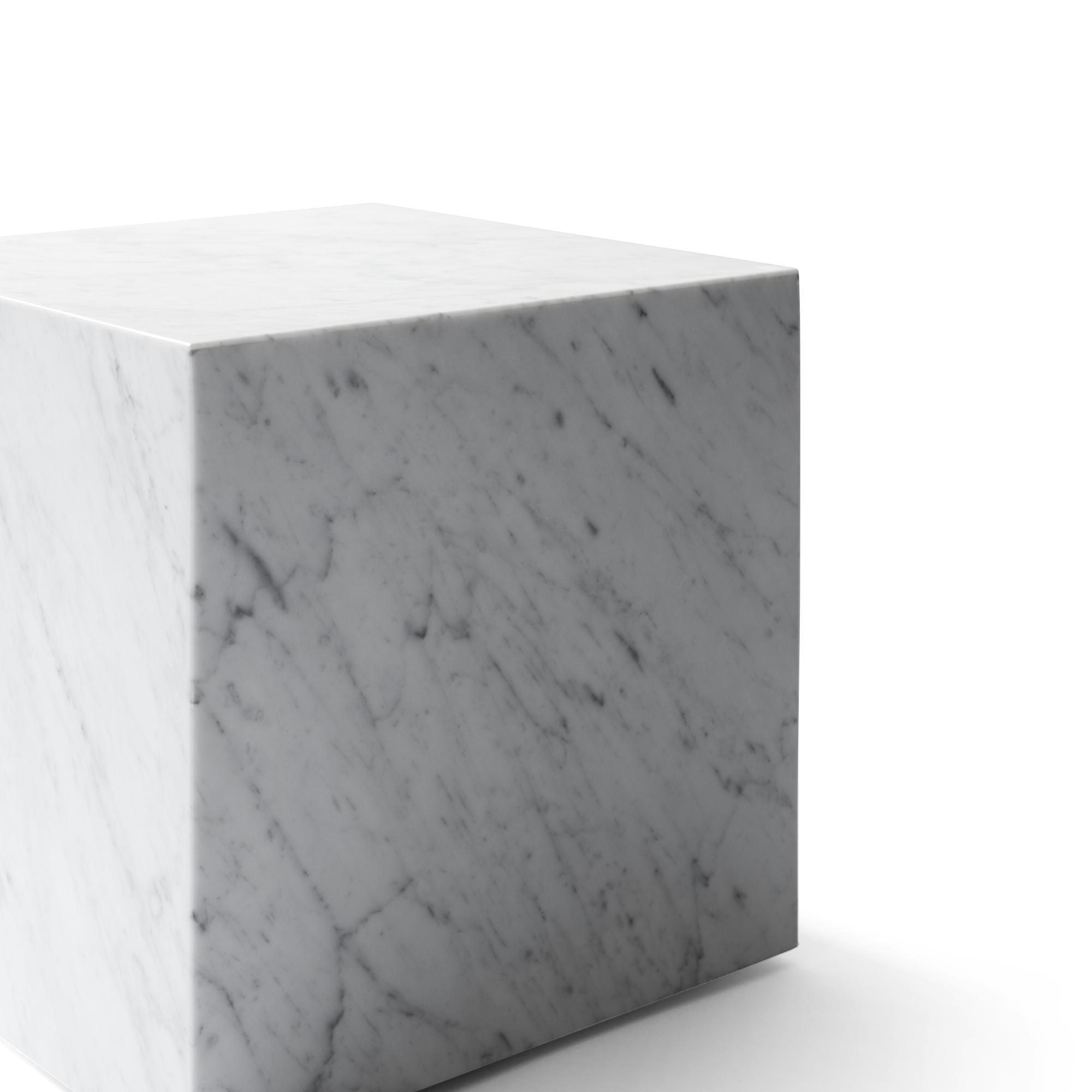 Audo Plinth Coffee Table Cubic Carrara Marble