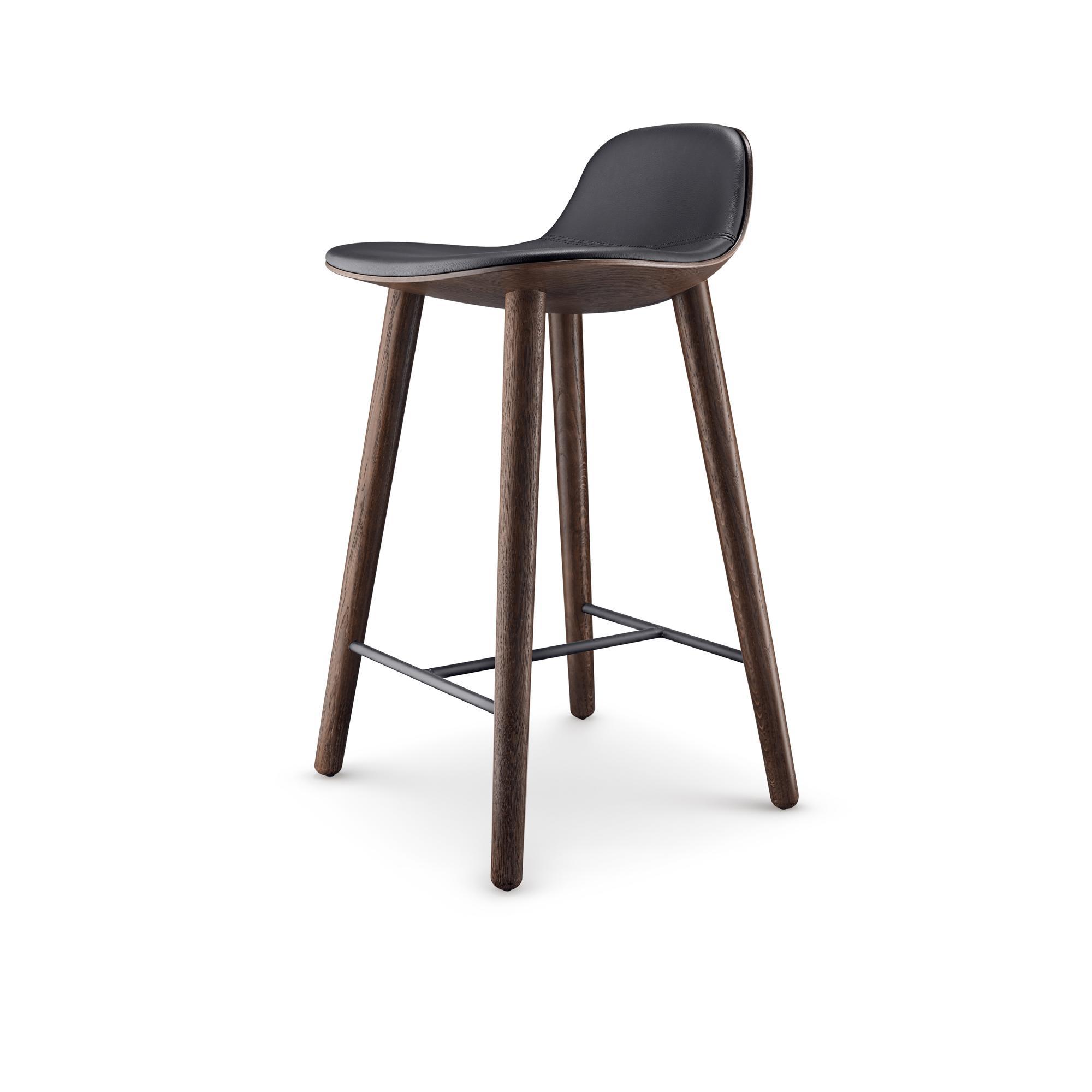 Si Prega di Attendere di Essere Seduti Sgabello da Bar Yuuga H65 Rovere/ Nero