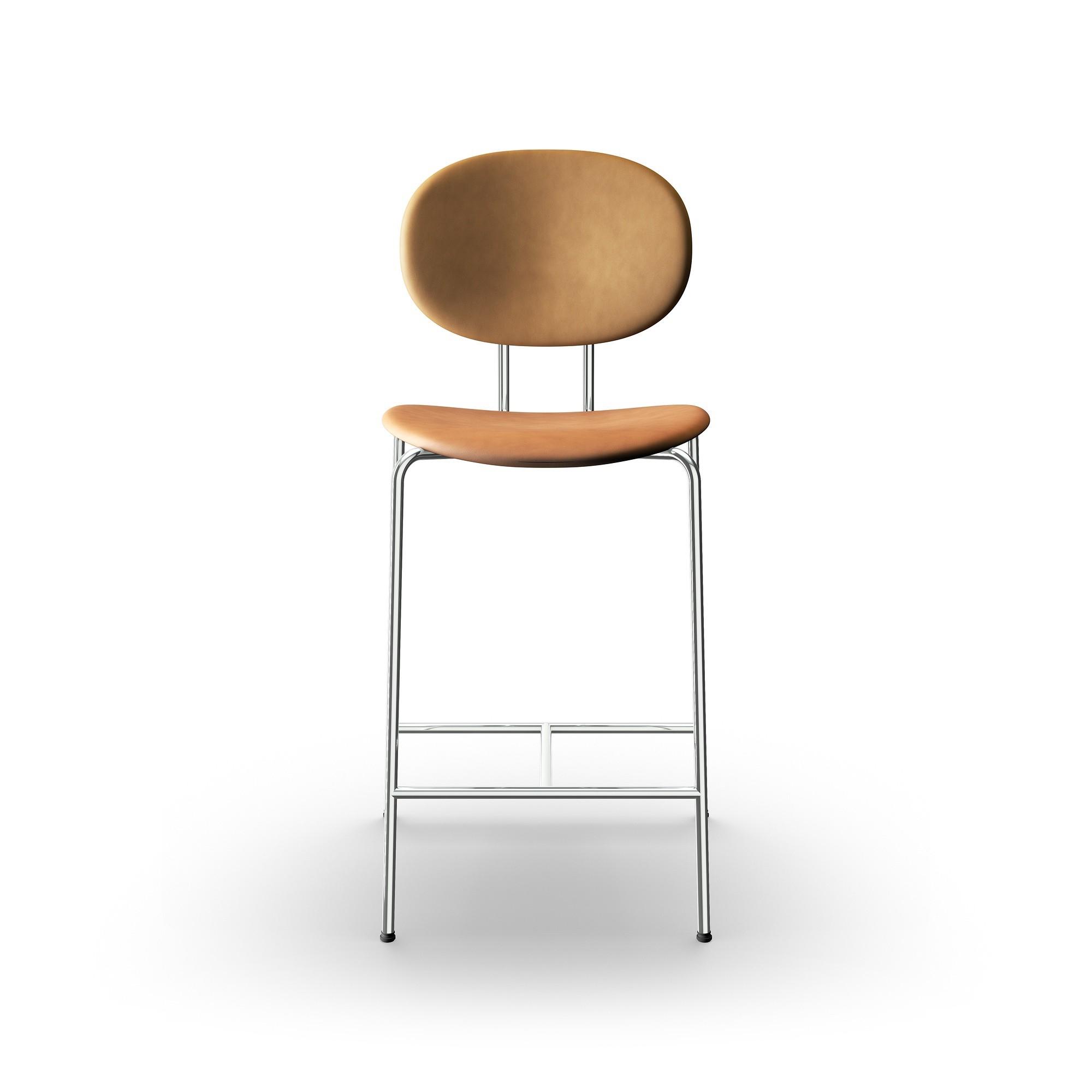 Sibast Furniture Piet Hein Barstool Kromikonjakkinahkaa