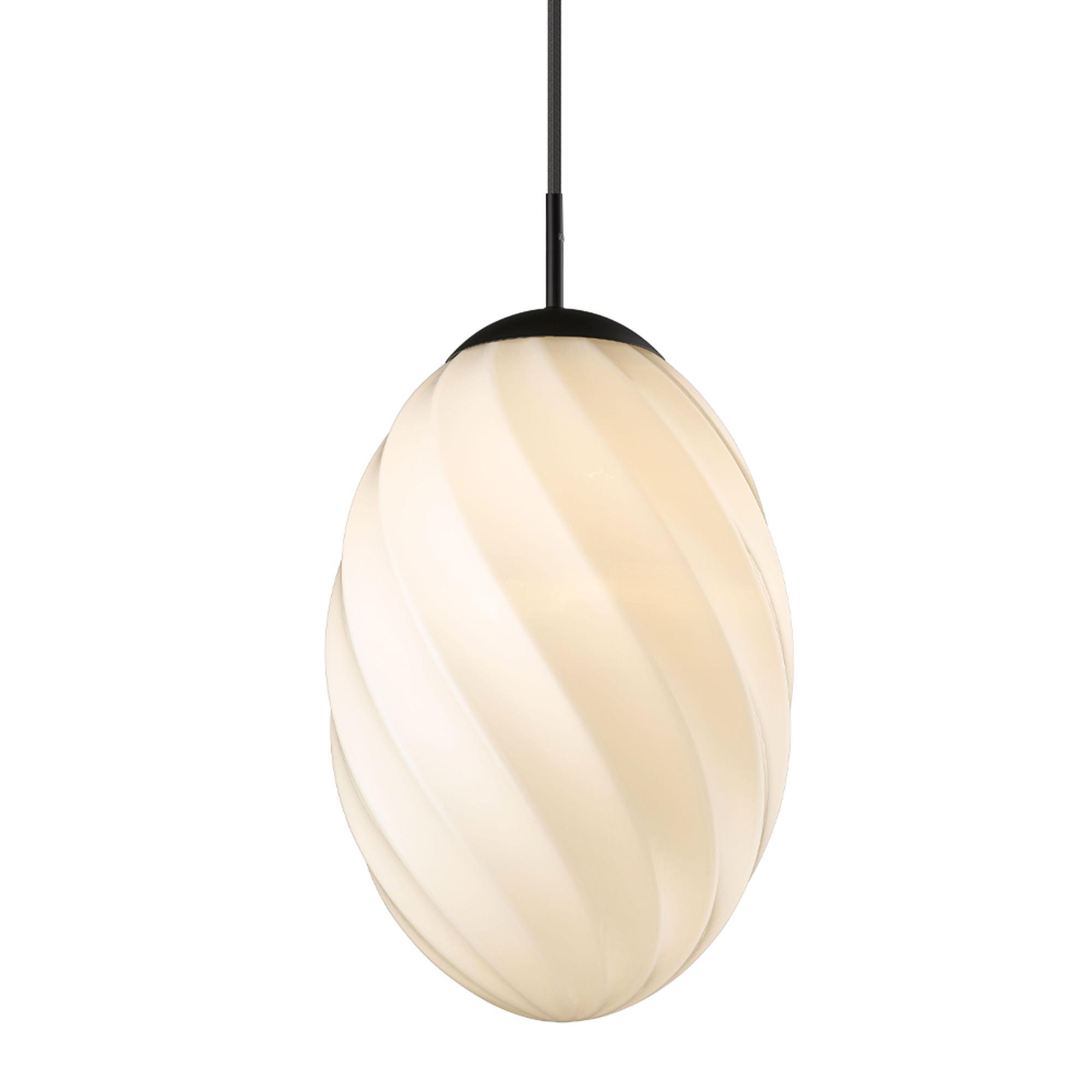 Halo Design Twist Lampa Wisząca Ø25 Opal Czarne Mocowanie