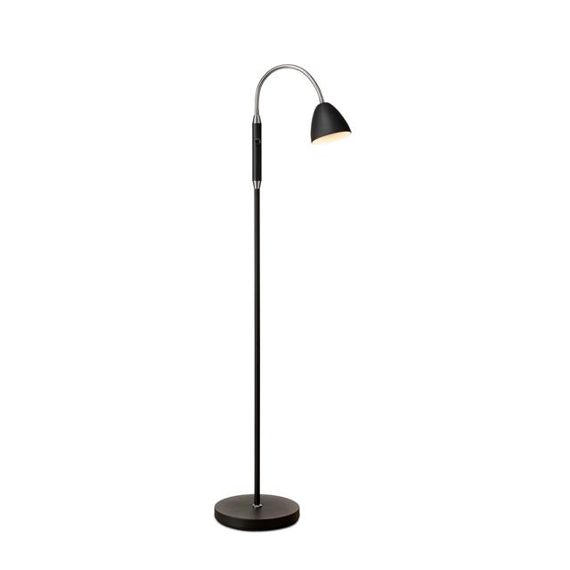 Halo Design Gulvlampe med 1 Arm , Sort Krom