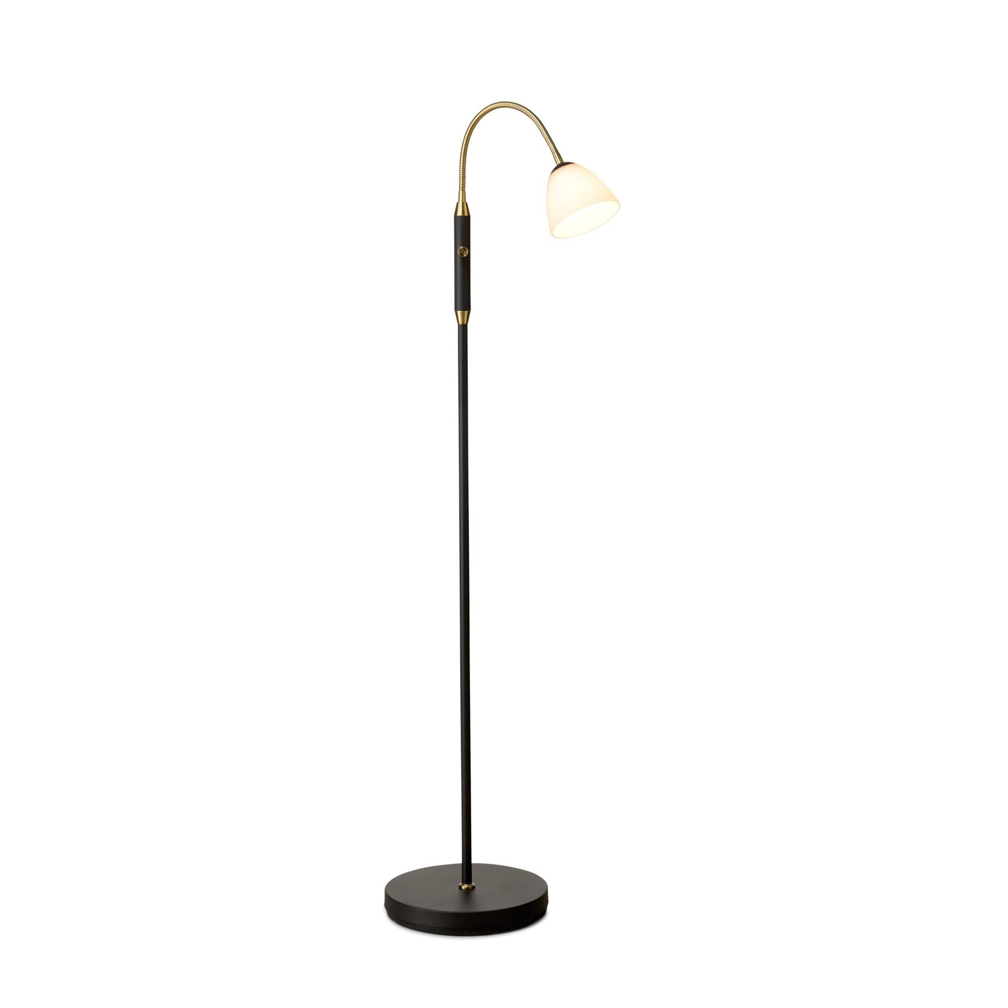 Lampada da terra Halo Design Lucid a 1 braccio LED Opal Antique