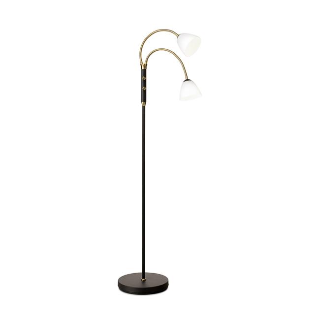 Halo Design Lucid Gulvlampe med 2 Armer LED Opal Antikk