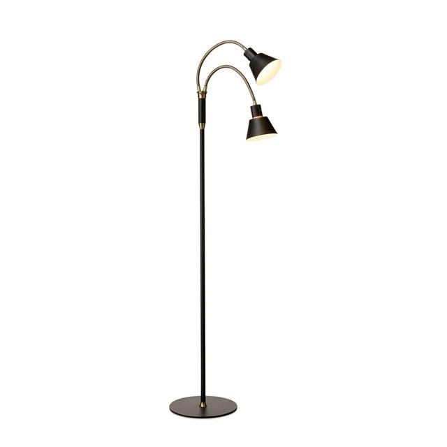 Halo Design Space Gulvlampe med 2 Armer LED Svart Antikk
