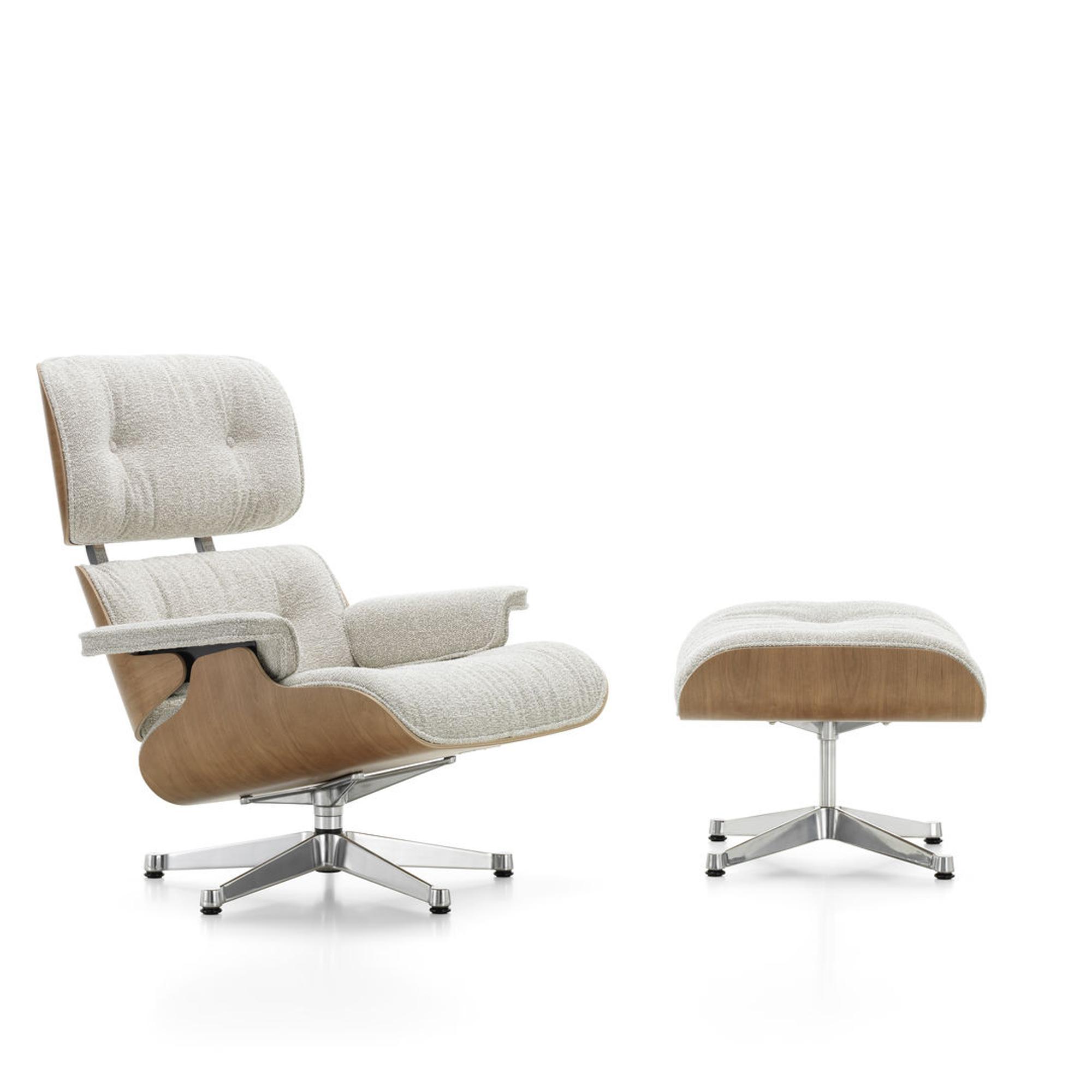 Poltrona Vitra Eames Ciliegio Americano Avorio/Perla Con Ottomana