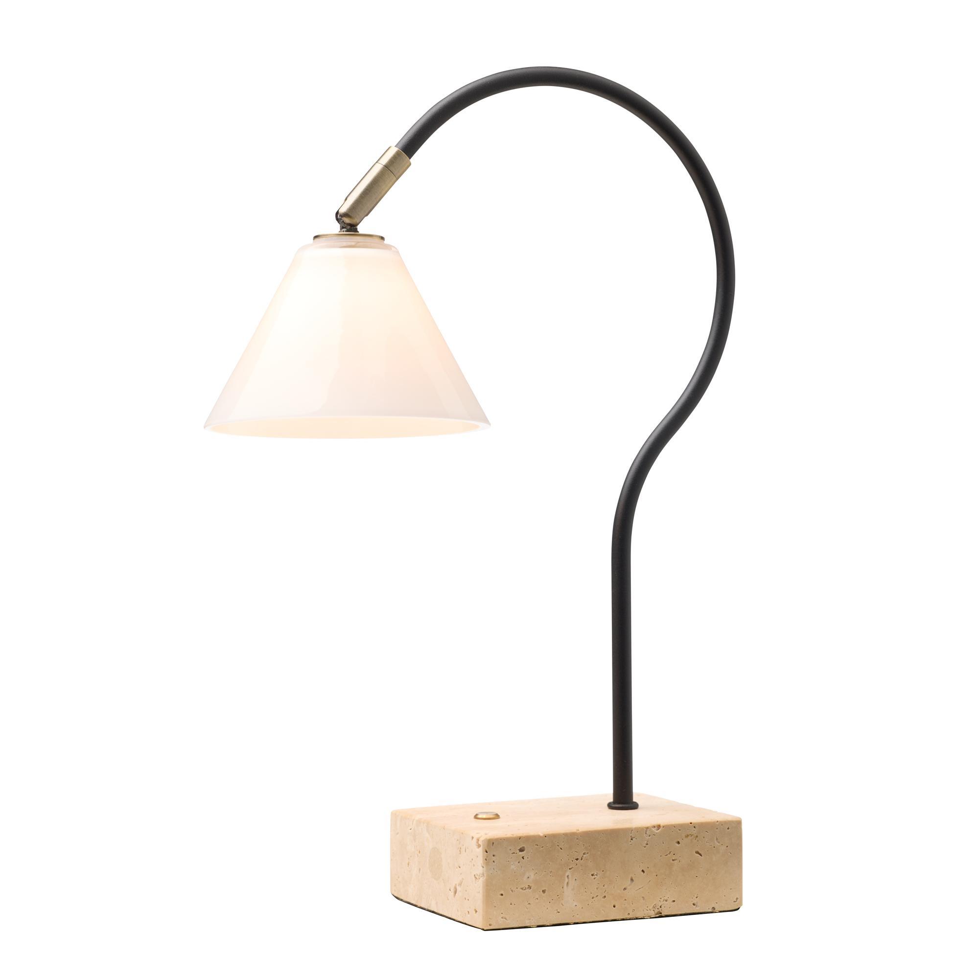 Halo Design Question Portable Lamp Black/Antique Brass/Opal