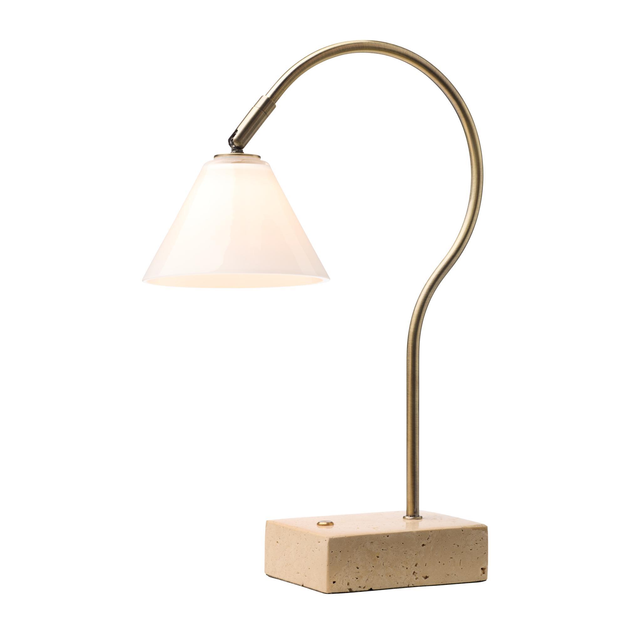 Halo Design Question Portable Lamp Antique Brass/Opal