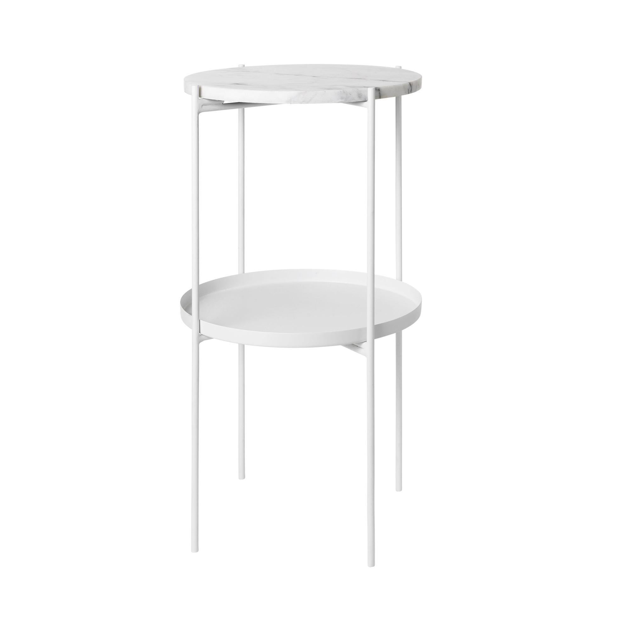 Cosy Living Fryd Table de Chevet Marbre/Blanc Neige