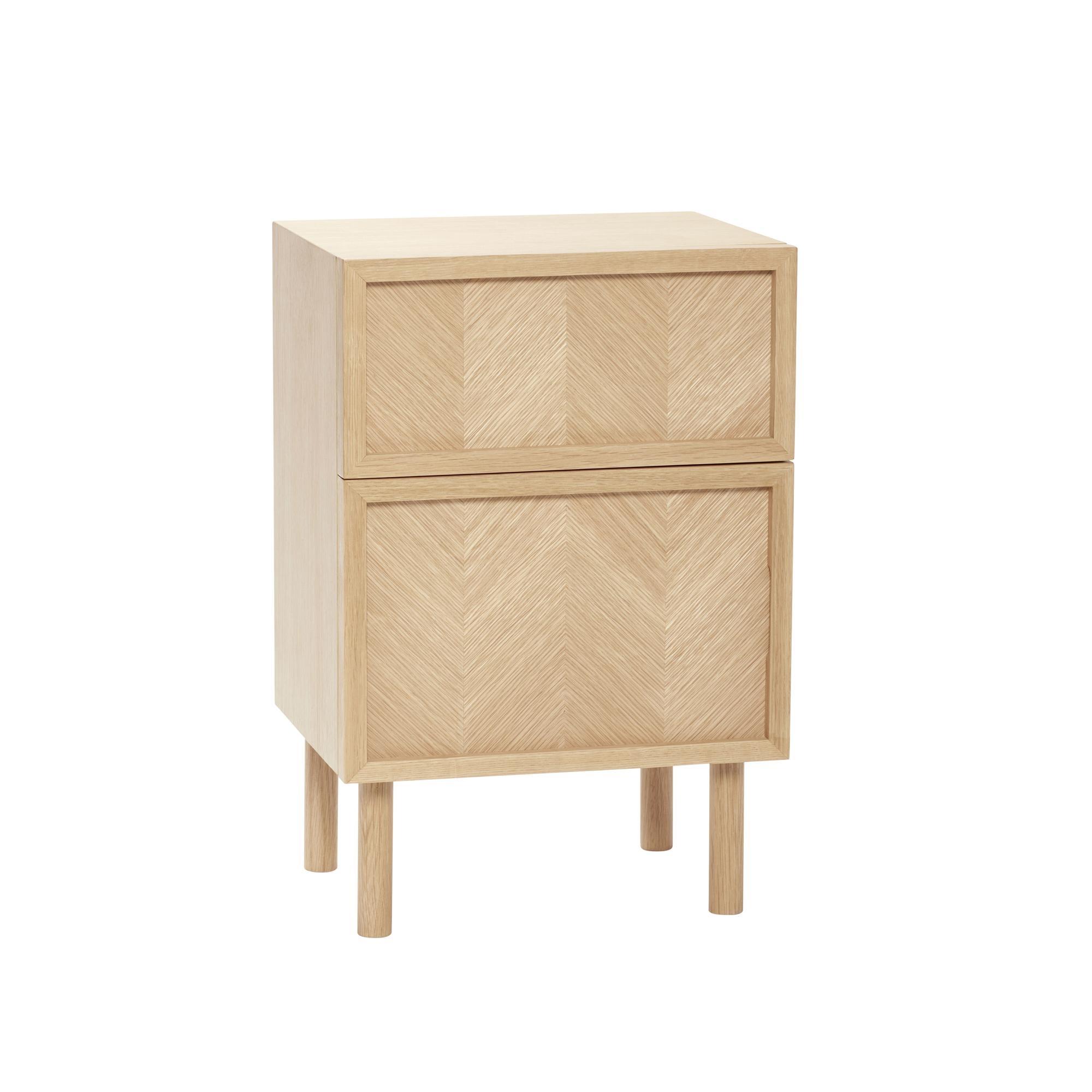 Hübsch Herringbone Bedside Table Natural