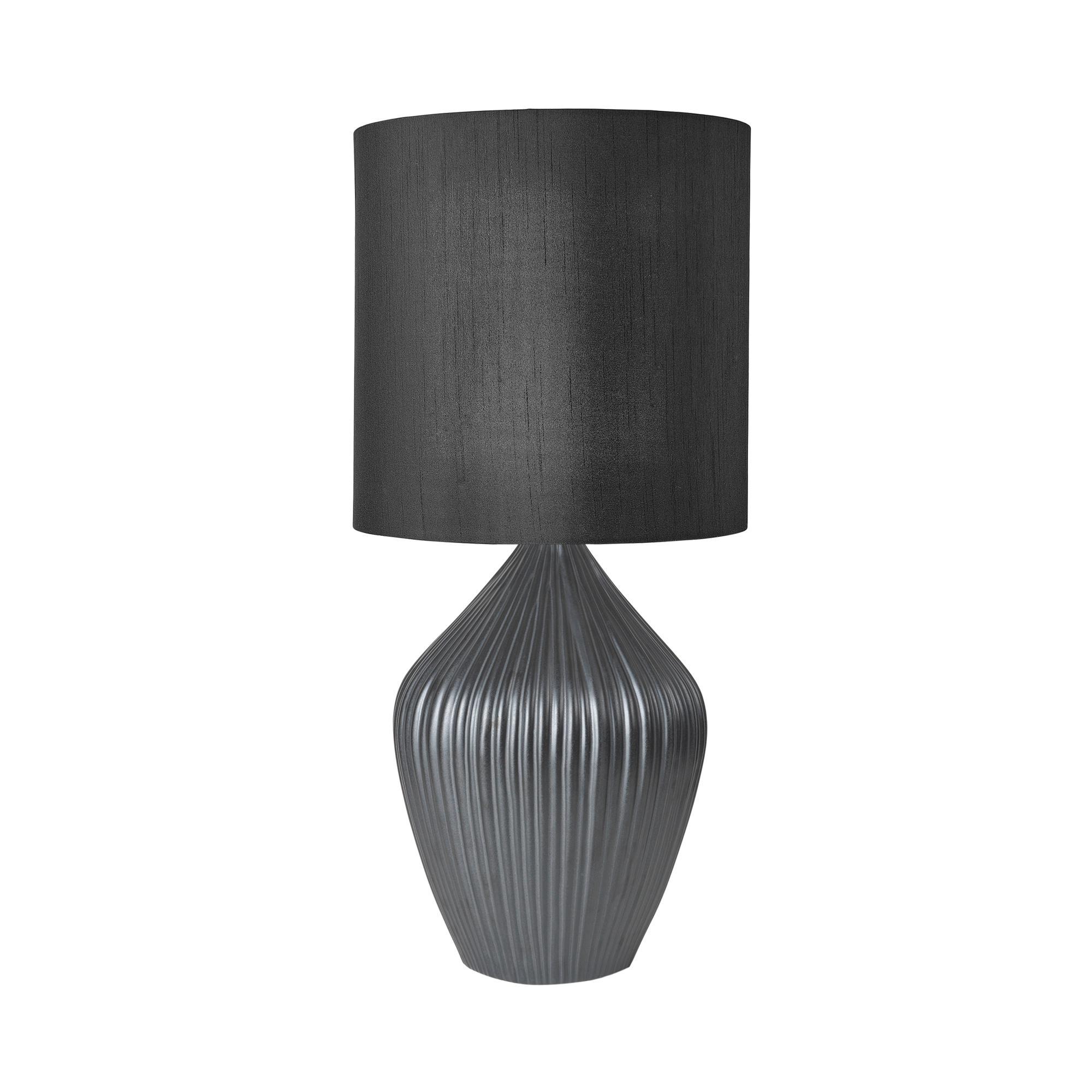 Cozy Living Audrey Ceramic Table Lamp Gun Metal/ Noir