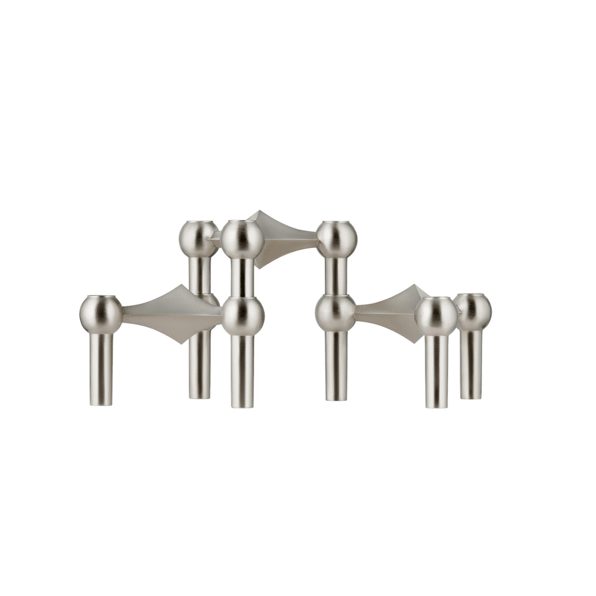 Juego de 3 Candelabros STOFF Nagel en Cromo Pulido