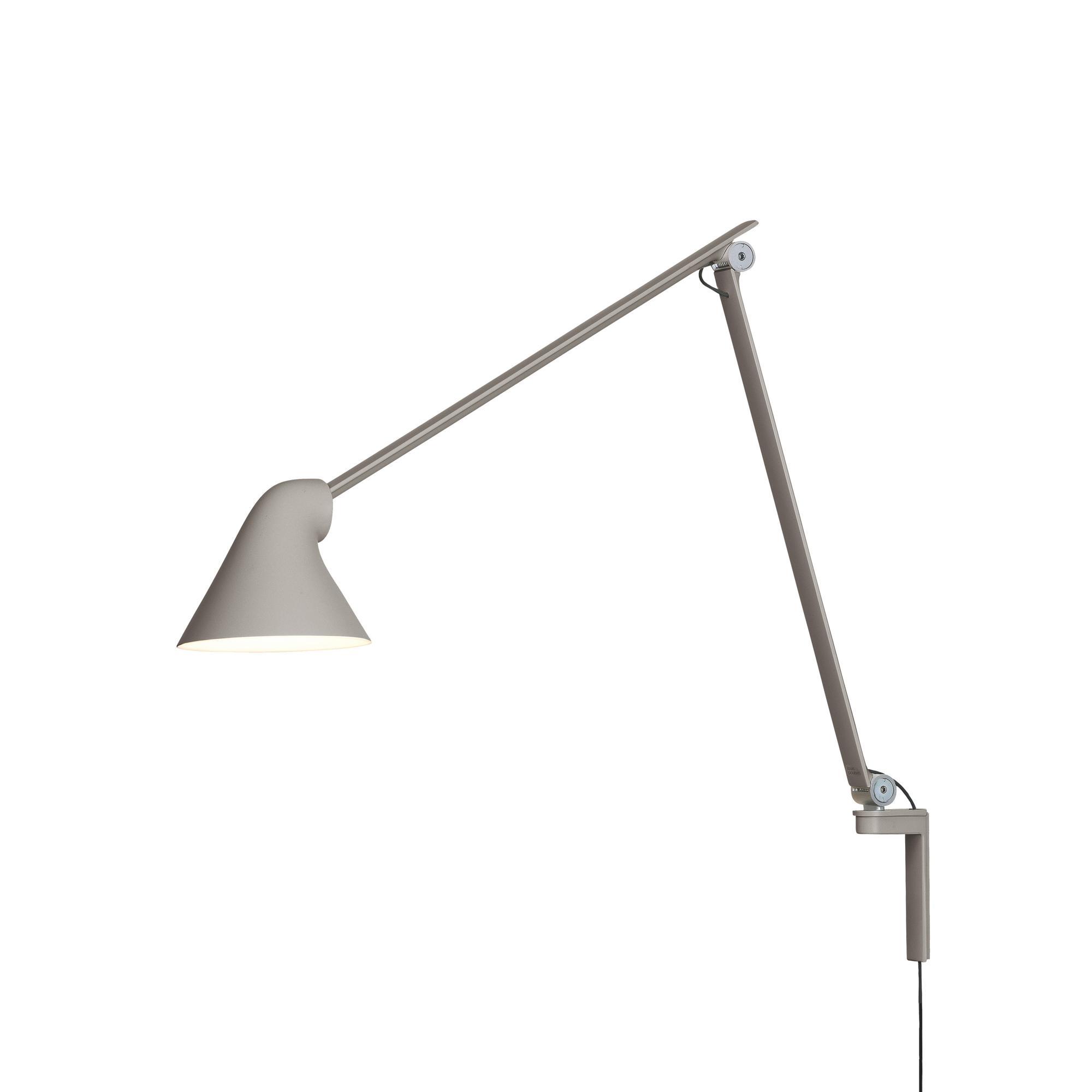 Louis Poulsen NJP Wandlamp Lange Arm 3000K Licht Aluminium/ Grijs