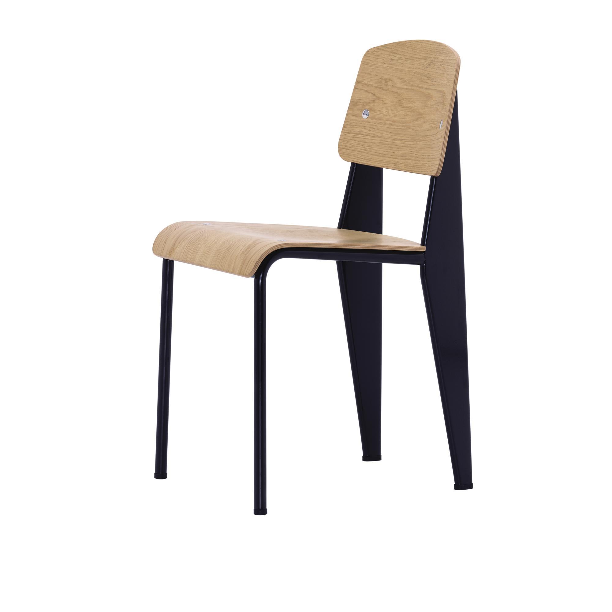 Vitra Standard -ruokailutuoli Prouvé Bleu Marcoule/tammi