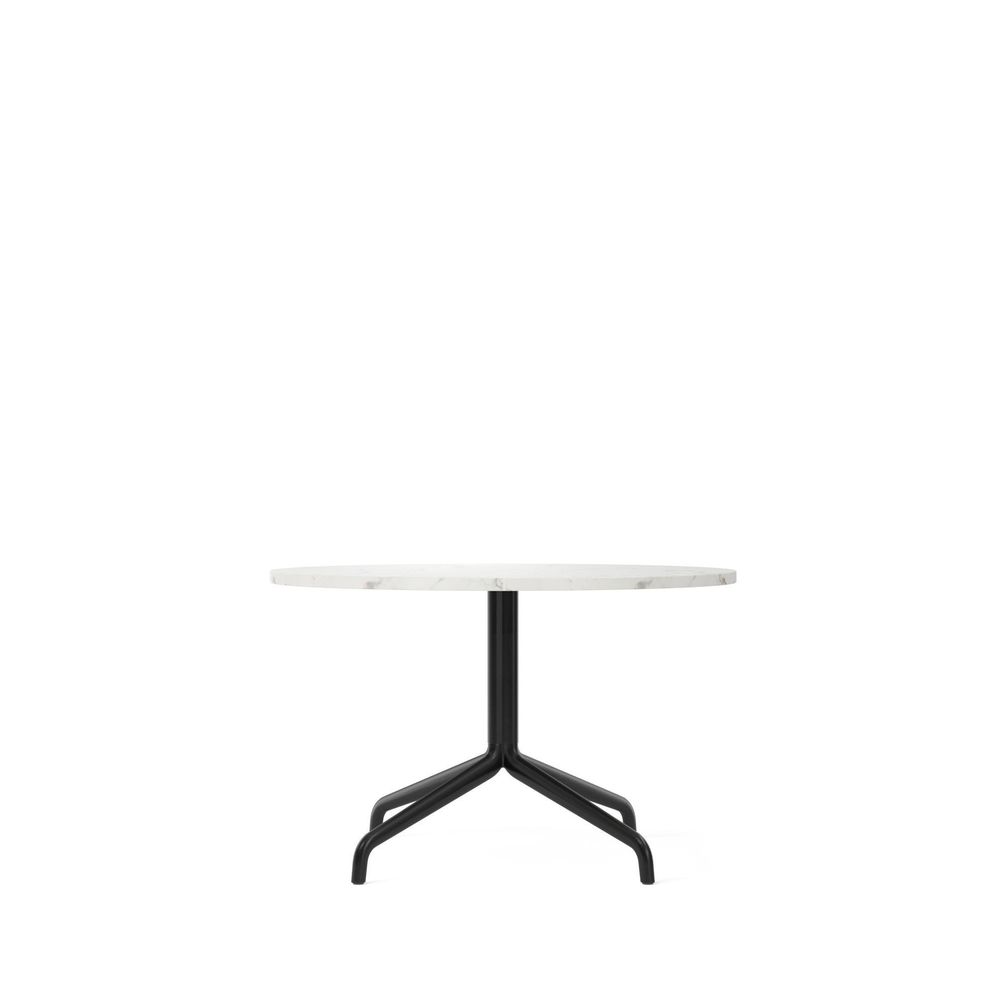 Audo Harbor Column Coffee Table Black/Estremoz Marble Off-white