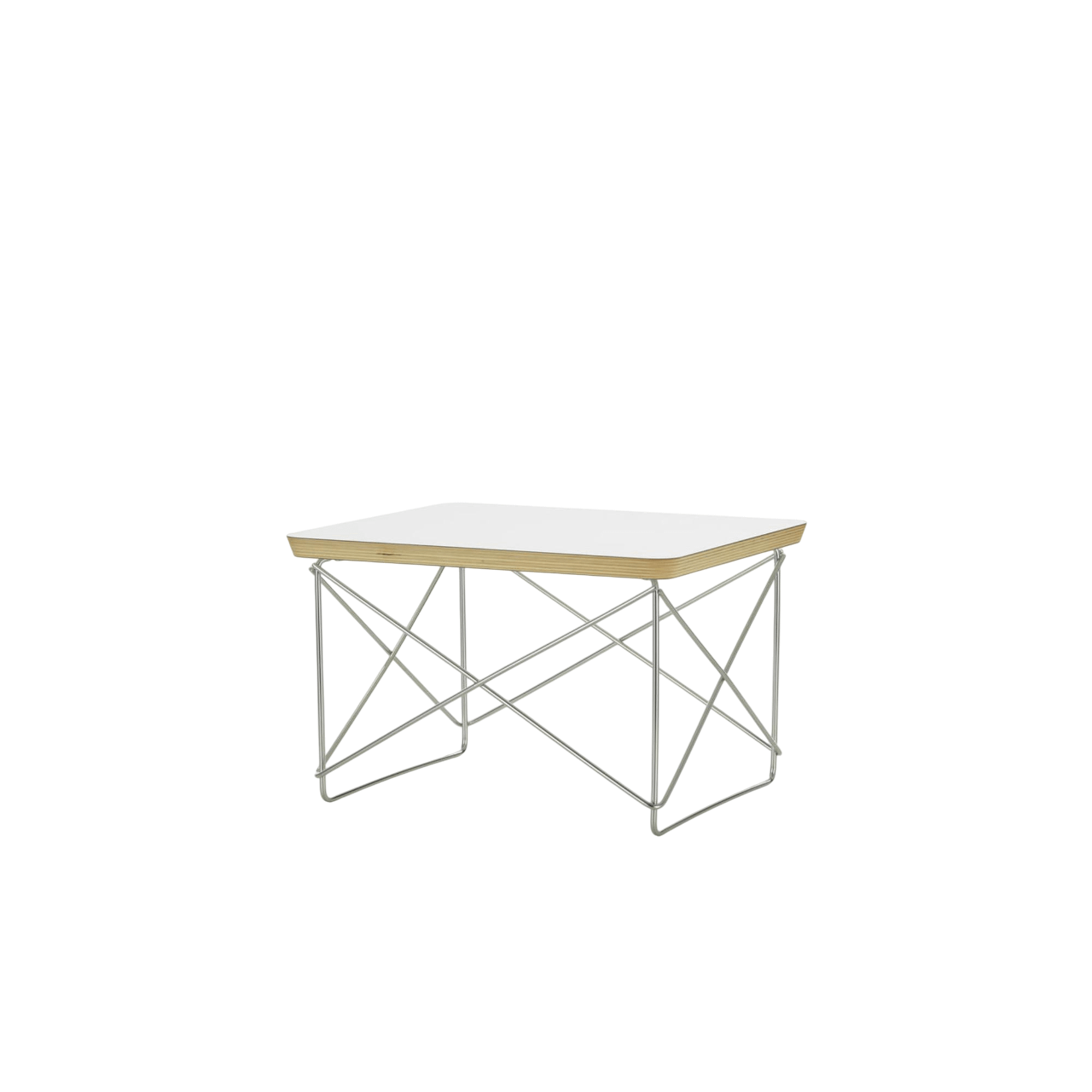 Vitra Occasional Table LTR Sengebord/Sidebord Hvid Laminat/Rustfri Stål