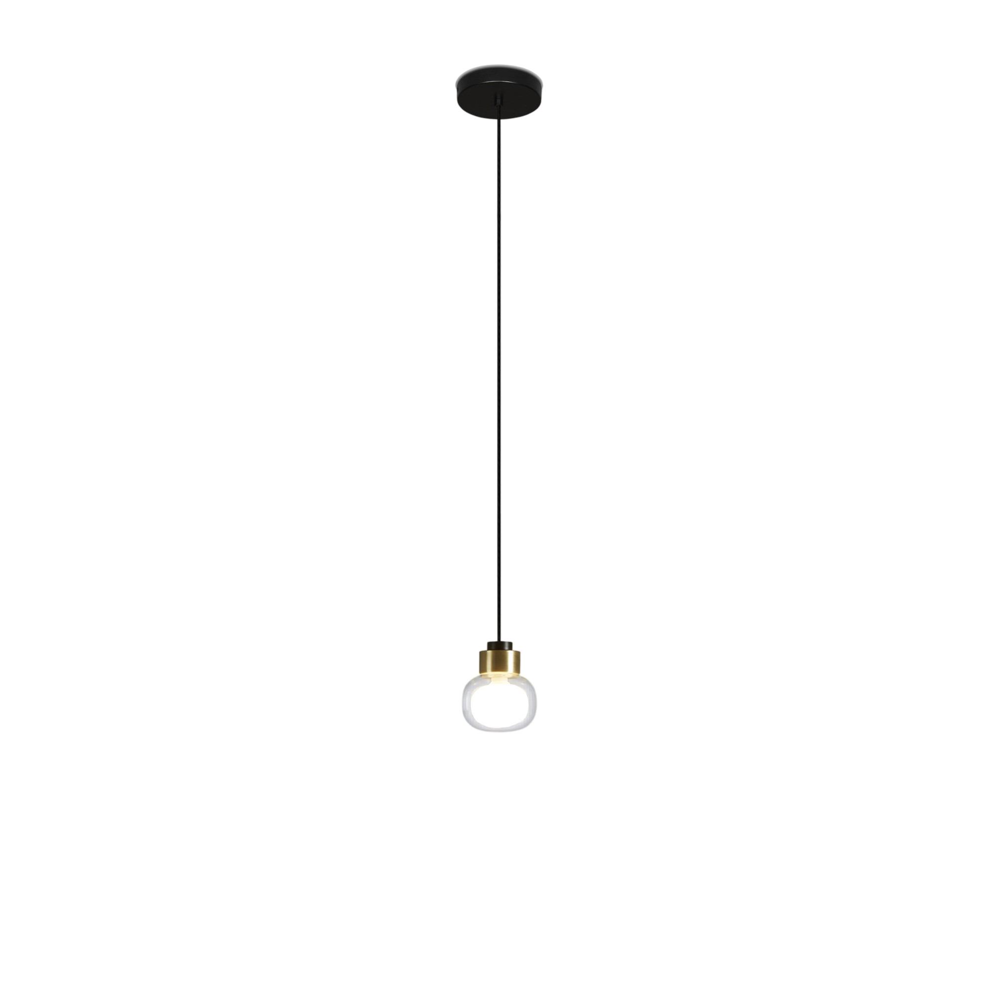 Lampadario TOOY Nabila 552.21L Nero/Ottone Spazzolato/Vetro Trasparente