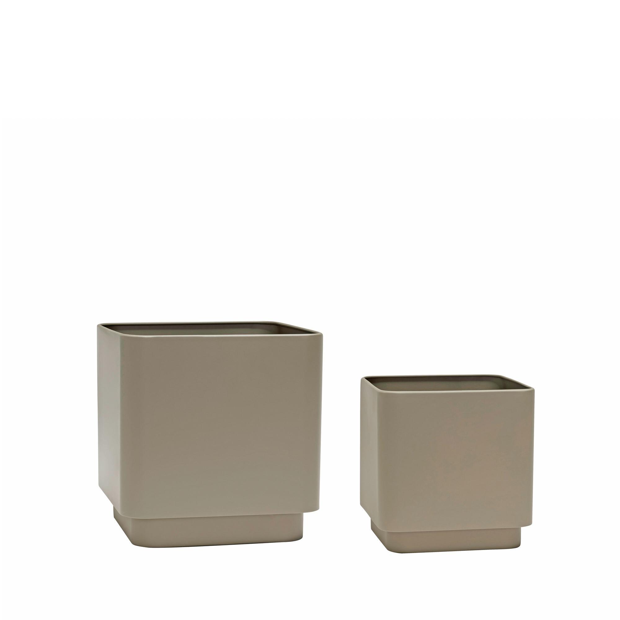 Hübsch Cube Pot Set 2 Ruskeaa