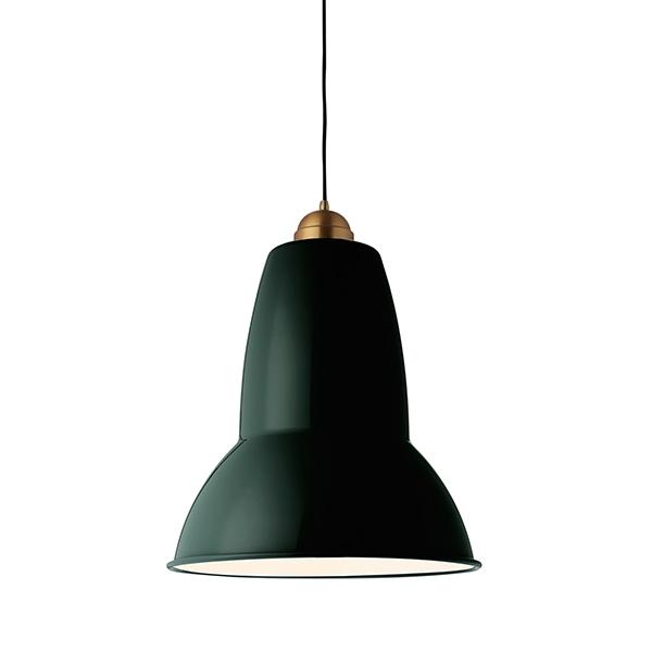 Anglepoise Original 1227 Giant Brass Pendant Midnight Green