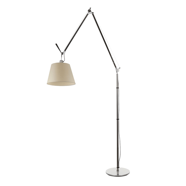 Artemide Tolomeo Mega Floor Lamp Parchment 32 cm Shade w. dimmer