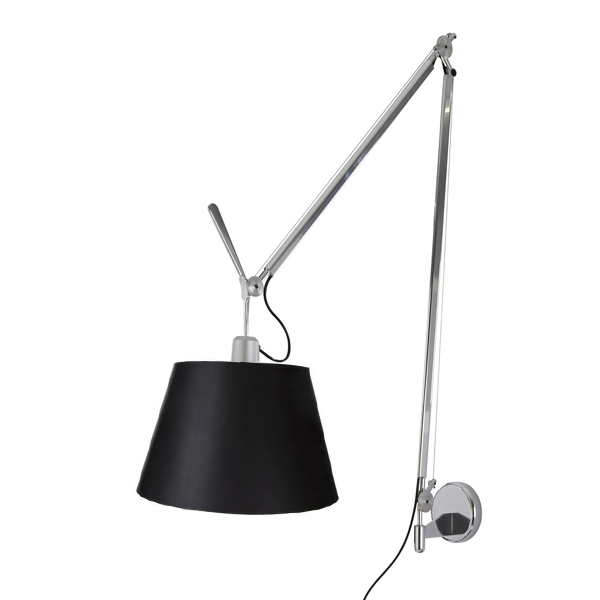 Artemide Tolomeo Mega Væglampe Sort/Sort Skærm 32cm m. lysdæmper