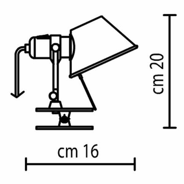 Artemide Tolomeo Micro Pinza Wall Lamp Clip Red