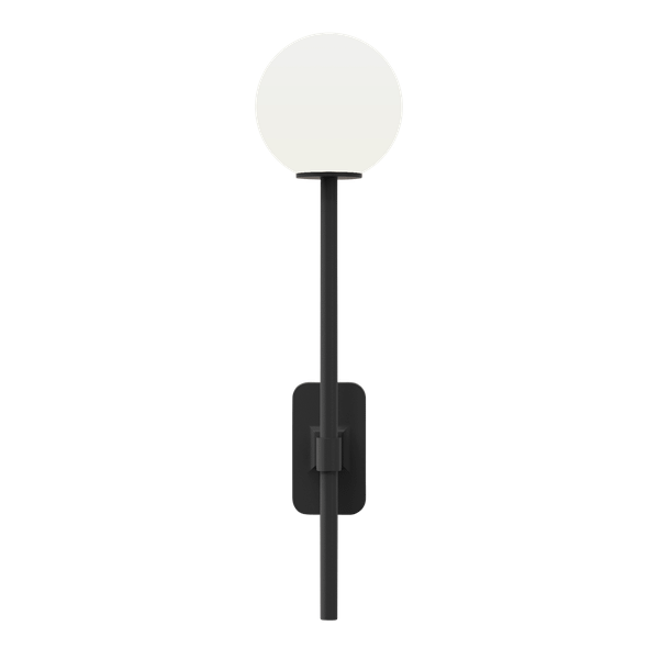 Astro Tacoma Single Grande Wall Lamp Matt Black & Shade Opal