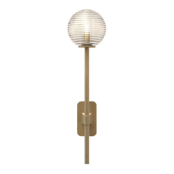 Astro Tacoma Single Grande Wandlamp Antiek Messing & Gegroefde Lampenkap Doorzichtig