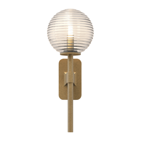 Køb Astro Tacoma Single Væglampe Antik Messing og Rillet Skærm Transparent