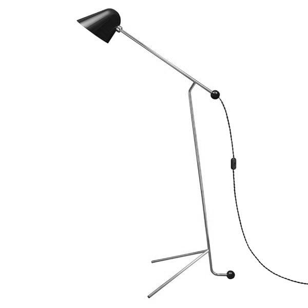 TATO Beghina Floor Lamp Matt Black & Chrome