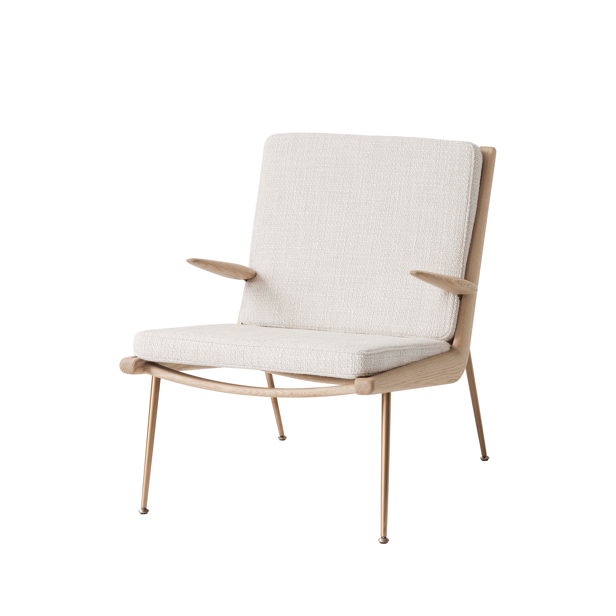 &Tradition Boomerang HM2 Fauteuil M. Accoudoir Chêne Huilé Blanc/Loop Crème