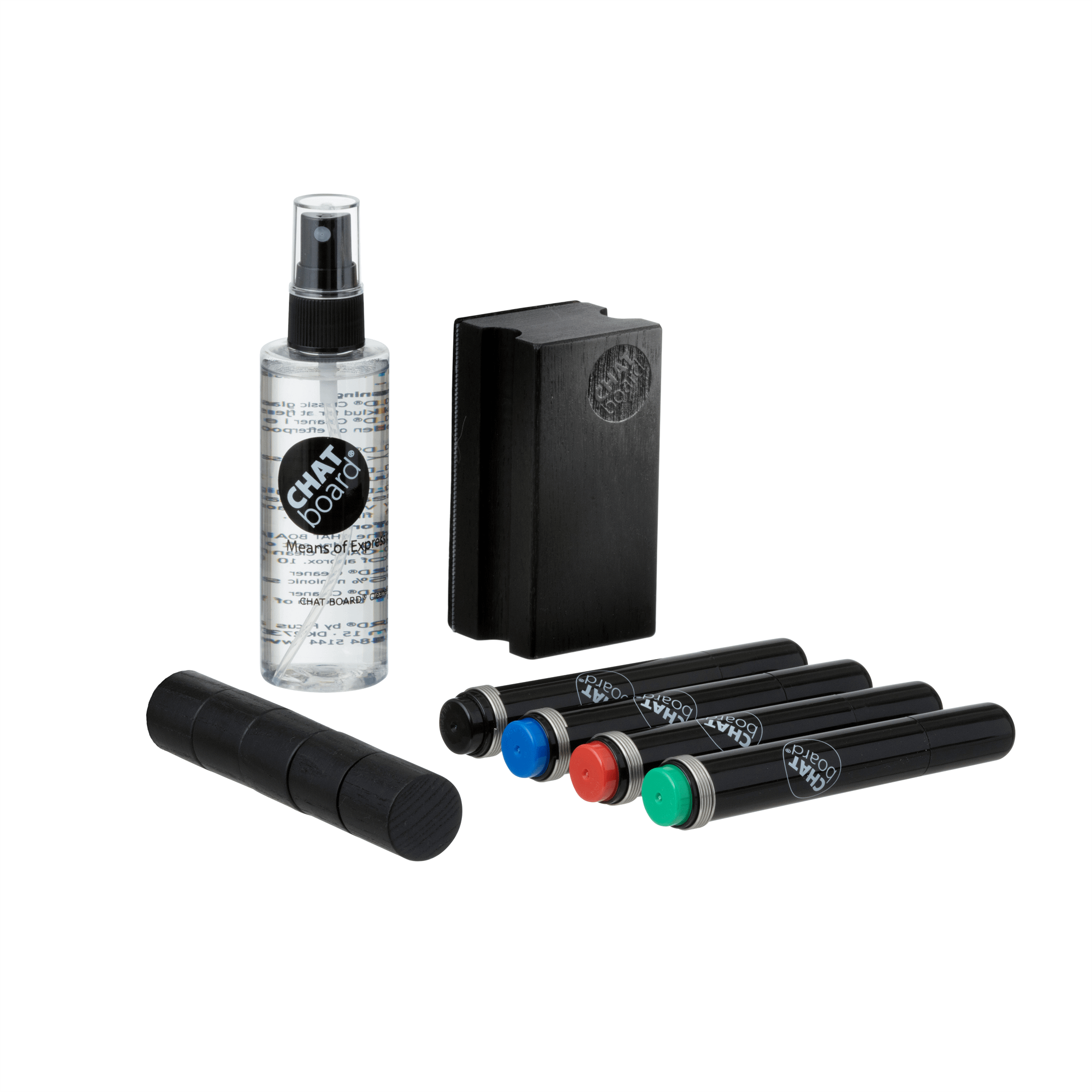 Chat Board Woody Starter Set voor boards in Zwart eiken/ Zwart/ Rood/ Blauw/ Groen