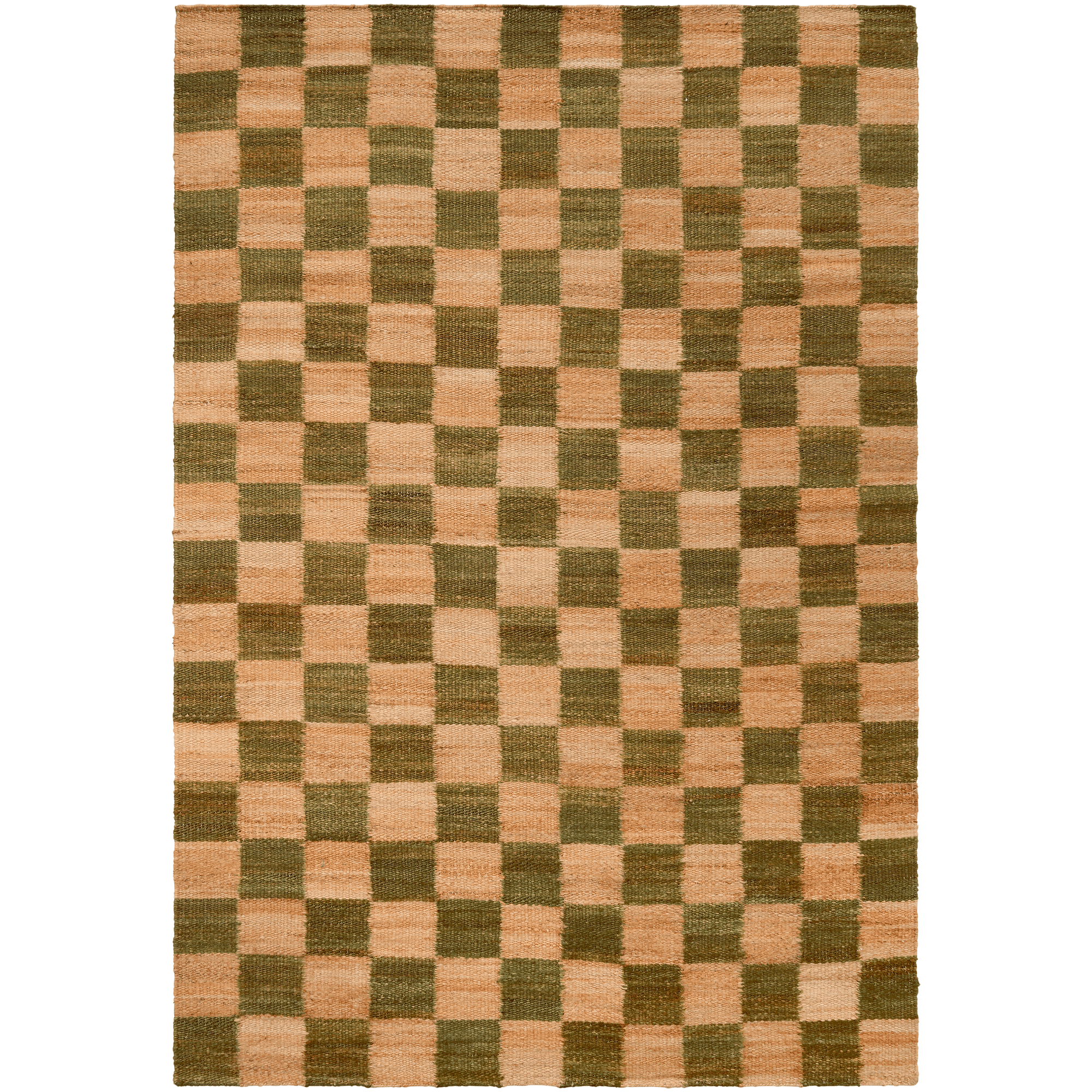 Decotique Chess Vloerkleed 180x270 Jute/Groen