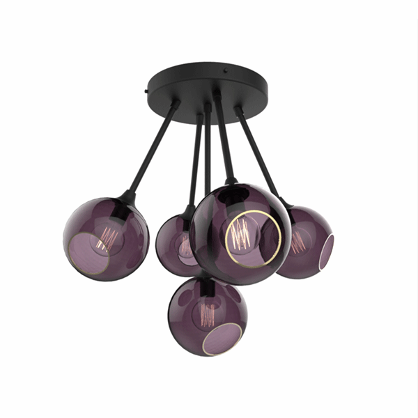 Design by Us Ballroom Molecule Lampa sufitowa Fioletowa i Czarna