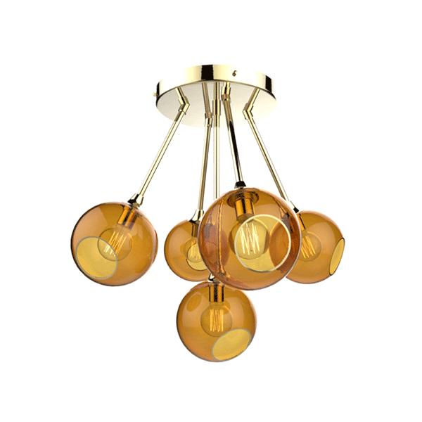 Design by Us Ballroom Molecule Ceiling lamp Amber & Gold