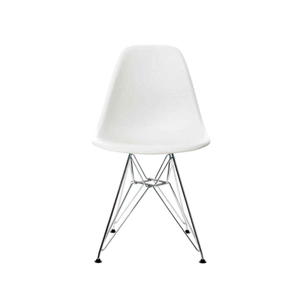 Vitra Eames muovinen DSR-ruokailutuoli valkoinen/kromi