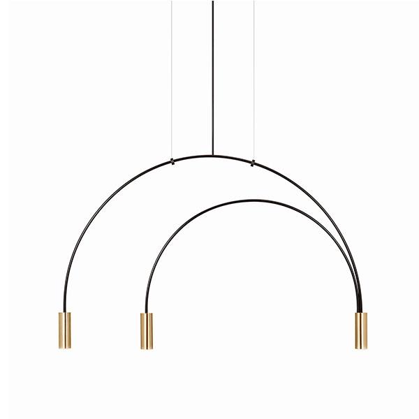 Estiluz Volta Pendant Black & Gold 3 Bulbs