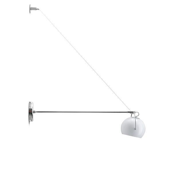 Fabbian Beluga Wall Light On Arm White Opal