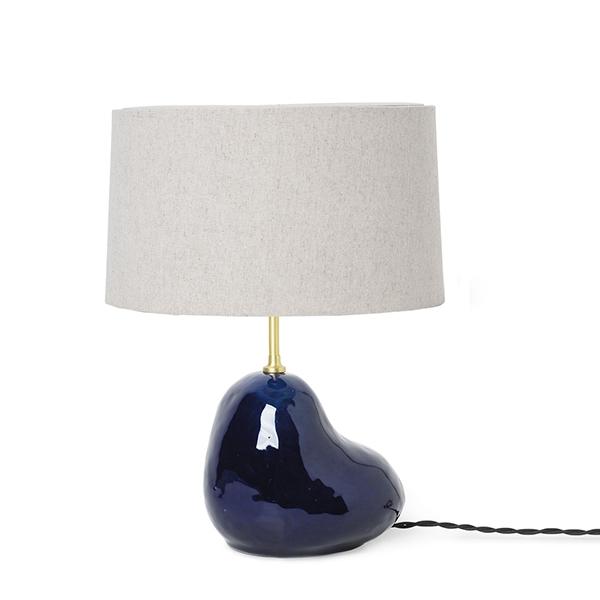 Ferm Living Hebe Tischlampe, Klein , Dunkelblau mit Weiß Lampenschirm