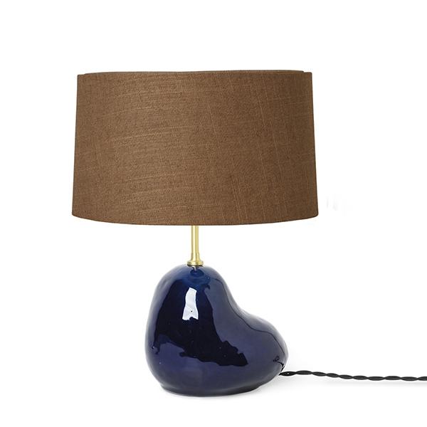 Ferm Living Hebe Bordlampe Liten Mørkeblå med Brun Skjerm