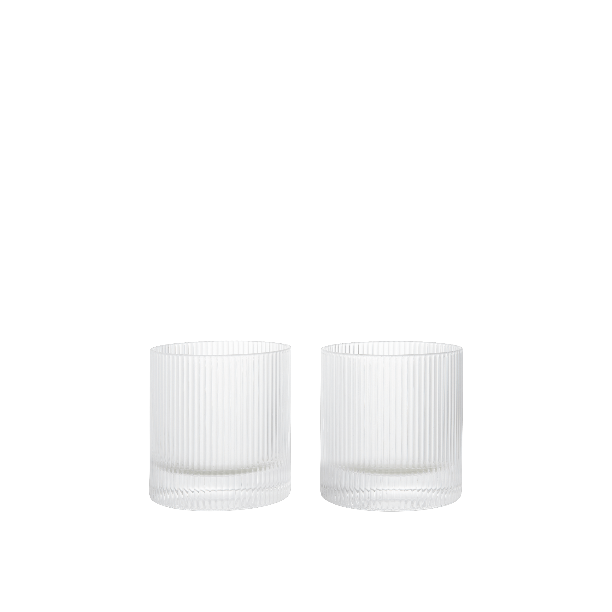 Ferm Living Ripple -lasi, 2 kpl, kirkas, 25 cl